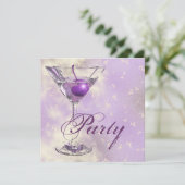 紫色のピンクエレガントのフォーマルパーティー 招待状 (スタンド正面)