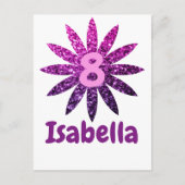 紫色のピンクグラデーションの花の名前をカスタムする年齢 ポストカード (正面)