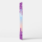 紫色のピンクグリッターはホログラフィック名を乾燥させる Case-Mate iPhoneケース (裏面 / 右)