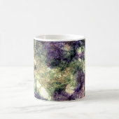 紫色のピンクグリーン黒カラフル抽象芸術 グランジ コーヒーマグカップ (中央)