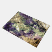 紫色のピンクグリーン黒カラフル抽象芸術 グランジ ドアマット (アングル)