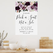 紫色のピンクサイドのサインではなくシートを選結婚択する ポスター (キッチン)