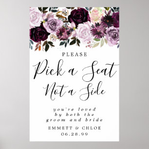 紫色のピンクサイドのサインではなくシートを選結婚択する ポスター