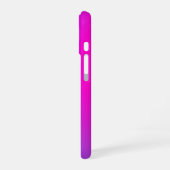 紫色のピンクネオンiPhoneケースと名前をカスタムする iPhone 16ケース (左側面)