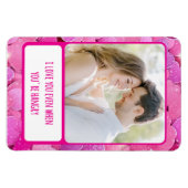 紫色のピンクハートあなたはHangry Flexible Photo マグネット (横)