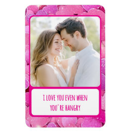 紫色のピンクハートあなたはHangry Flexible Photo マグネット