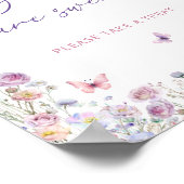 紫色のピンクバタフライワイルドフラワーのベビーは甘い ポスター (角)