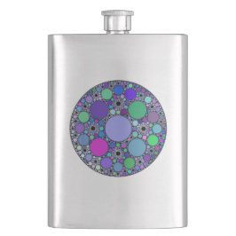 紫色のピンクブルーグリーンのフラクタル円 フラスク