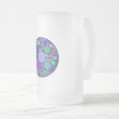 紫色のピンクブルーグリーンのフラクタル円 フロストグラスビールジョッキ (正面右)