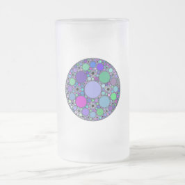 紫色のピンクブルーグリーンのフラクタル円 フロストグラスビールジョッキ