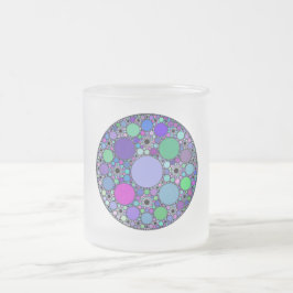 紫色のピンクブルーグリーンのフラクタル円 フロストグラスマグカップ