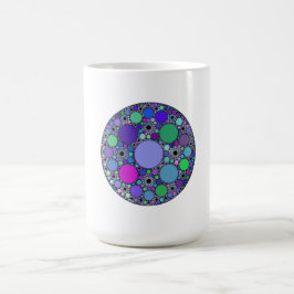 紫色のピンクブルーグリーンのフラクタル円 モーフィングマグカップ
