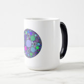 紫色のピンクブルーグリーンのフラクタル円 モーフィングマグカップ (正面右)