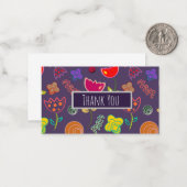 紫色のピンクモダンフローラ ノートカード (正面/裏面インサイチュ)