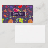 紫色のピンクモダンフローラ ノートカード (正面/裏面)