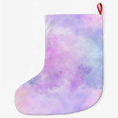 紫色のピンクユニコーン水色名 ラージクリスマスストッキング (裏面)