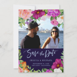 紫色のピンクリッチブケッツ結婚フローラの写真 セーブザデート