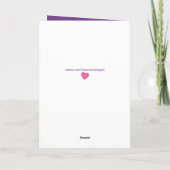 紫色のピンク子供へ色の水玉模様の写真 カード (裏面)