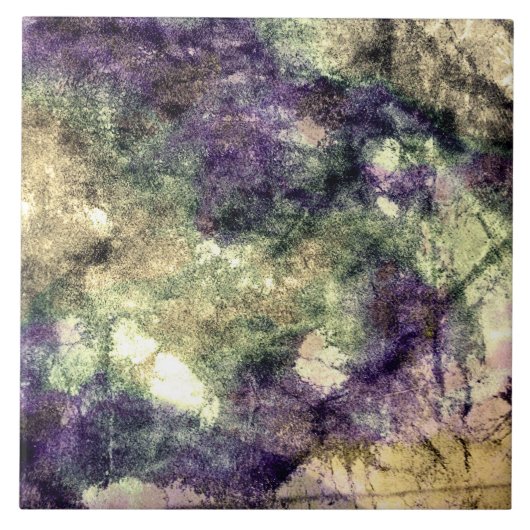 紫色のピンク緑の黒のカラフル抽象芸術 タイル (正面)