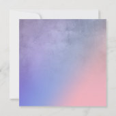 紫色のピンク色のグラデーション延期結婚カード 招待状 (裏面)