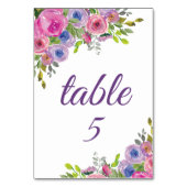 紫色のピンク色のフローラテーブル番号 テーブルナンバー (裏面)