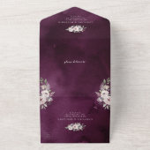 紫色のピンク色のフローラ素朴な結婚ボホ オールインワン招待状 (外側)