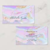 紫色のピンク色の大理石 名刺 (正面/裏面)