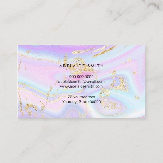 紫色のピンク色の大理石 名刺 (裏面)