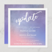 紫色のピンク色の延期された結婚更新カード 招待状 (正面/裏面)