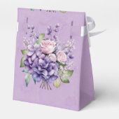 紫色のピンク色の水色のバラ結婚ズ フェイバーボックス (裏面サイド)