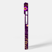 紫色のピンク色の黄色い花と名前Agnes Case-Mate iPhoneケース (裏面 / 左)