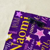 紫色のピンク色の黄色の名前をカスタムするナオミ星 ビーチタオル (インサイチュ)