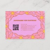 紫色のピンクY2K花手作り服 名刺 (裏面)