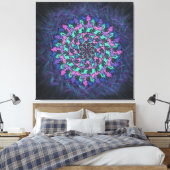紫色のピンホイール キャンバスプリント (インサイチュ (寝室))
