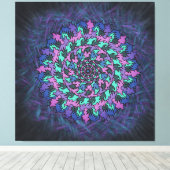 紫色のピンホイール キャンバスプリント (インサイチュ (ウッドフロア))