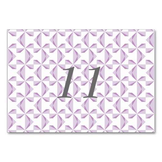 紫色のピンホイール テーブルナンバー (正面)