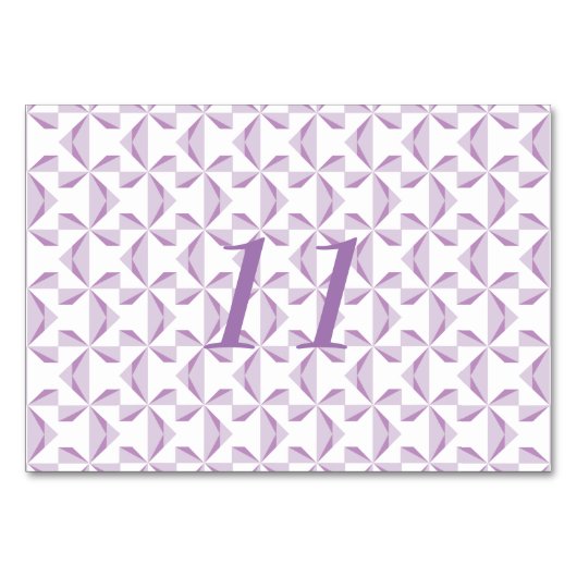 紫色のピンホイール テーブルナンバー (正面)