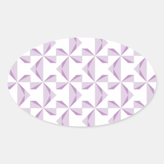 紫色のピンホイール 楕円形シール (正面)