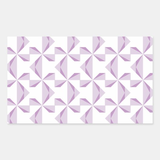 紫色のピンホイール 長方形シール (正面)