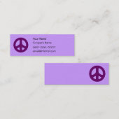 紫色のピースサインのカスタムな名刺 スキニー名刺 (正面/裏面)