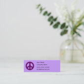 紫色のピースサインのカスタムな名刺 スキニー名刺 (スタンド正面)