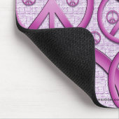 紫色のピースサインのマウスパッド マウスパッド (コーナー)