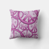 紫色のピースサインの枕 クッション (裏面)