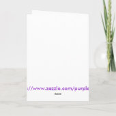 紫色のピースサインのTシャツ、フード付きスウェットシャツ、マグ カード (裏面)