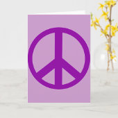 紫色のピースサインのTシャツ、フード付きスウェットシャツ、マグ カード (黄色い花)
