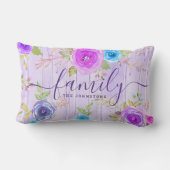 紫色のファミリーフローラ素朴な木水のカラースクリプト ランバークッション (裏面)