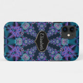 紫色のファンタジーフラクタル名前をカスタムするiPhone 5ケース Case-Mate iPhoneケース (裏面(横))