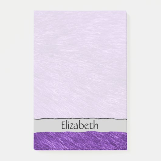 紫色のファー、ファーの背景、ふわふわのファー、名前 ポストイット (正面)