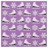 紫色のフィギュアスケートおよび雪片のクリスマス ファブリック (見本)
