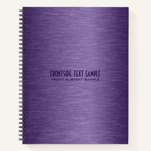 紫色のフェイク金属背景 ノートブック (正面)